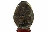 Septarian Dragon Egg Geode - Black Crystals #137950-2